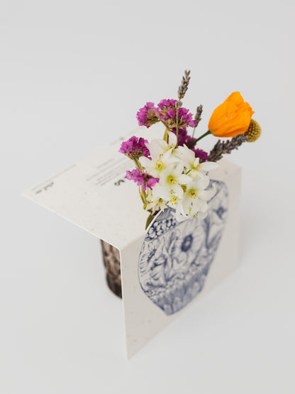 Handcut Cosmos Vase Plantable Card
