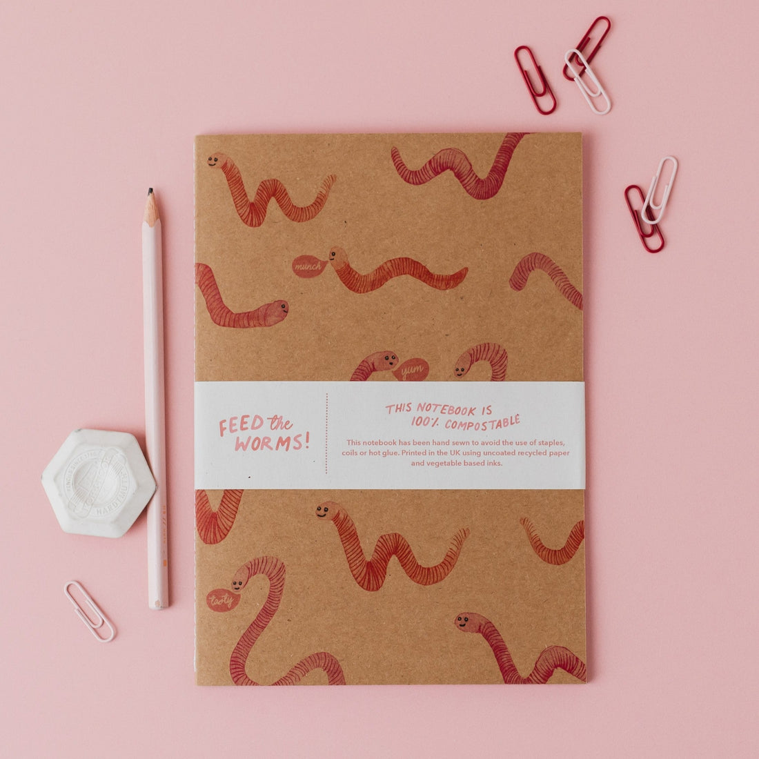 Feed The Worms 100% Compostable Notebook