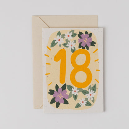 Plantable 18th Birthday Card