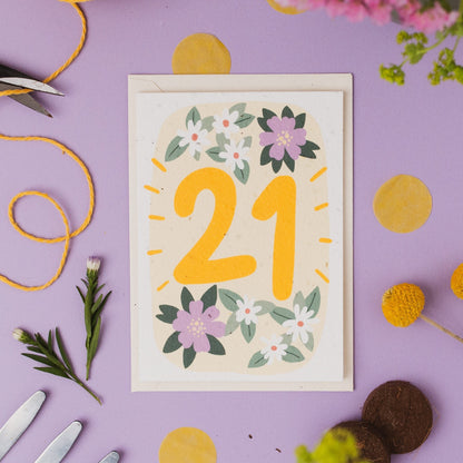 Plantable 21st Birthday Card