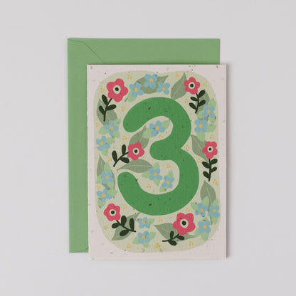 Plantable 3rd Birthday Card