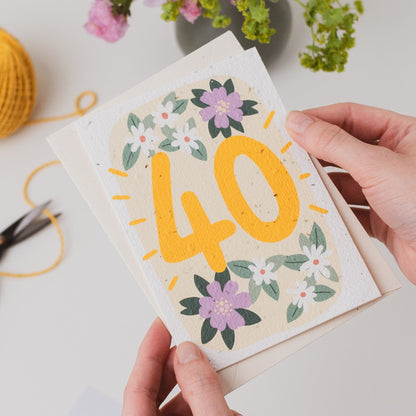 Plantable 40th Birthday Card