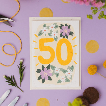 Plantable 50th Birthday Card