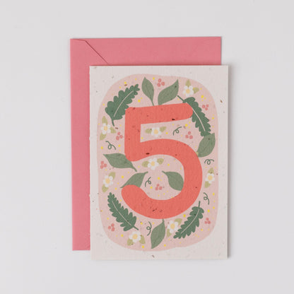 Plantable 5th Birthday Card