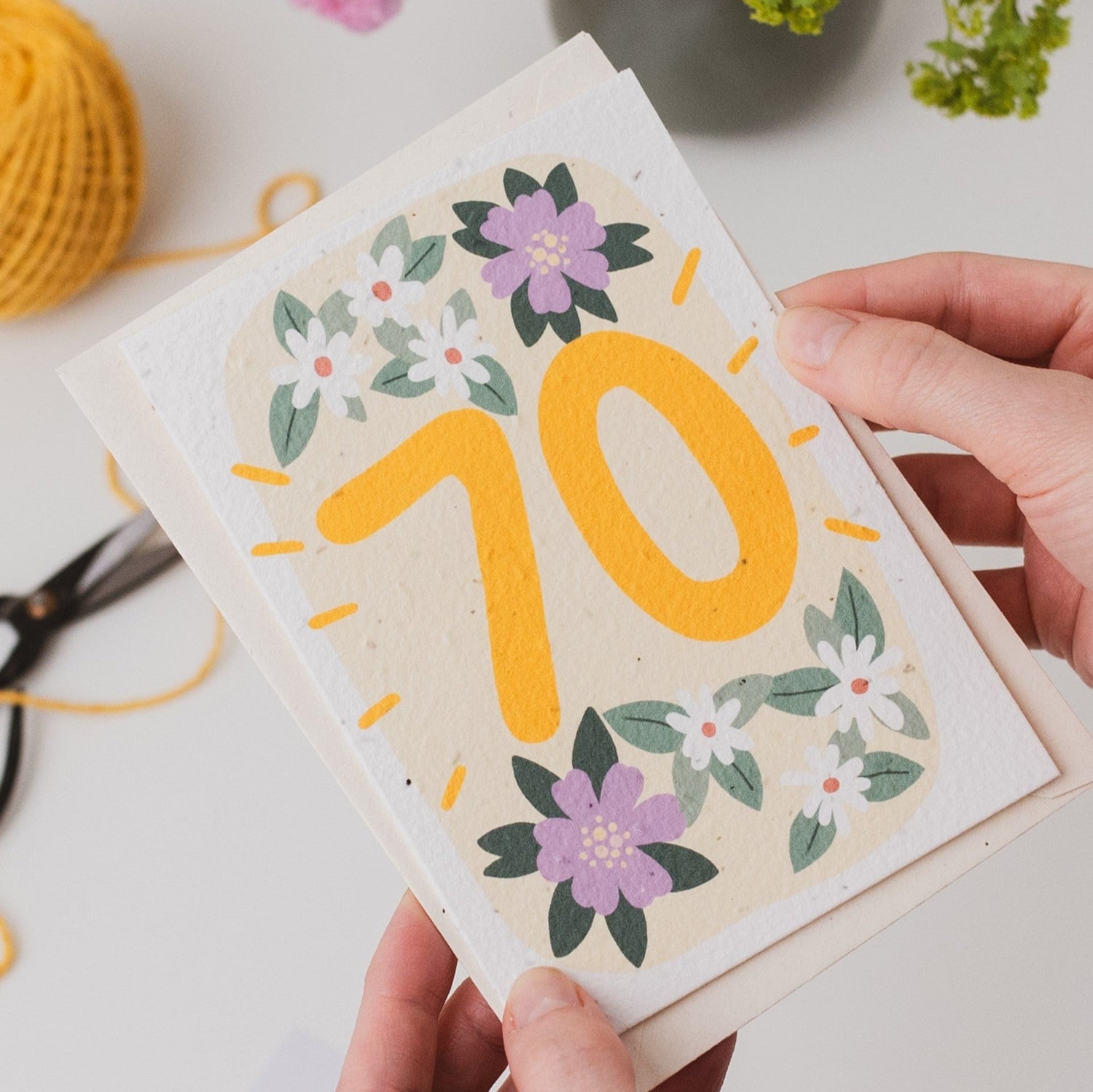 Plantable 70th Birthday Card