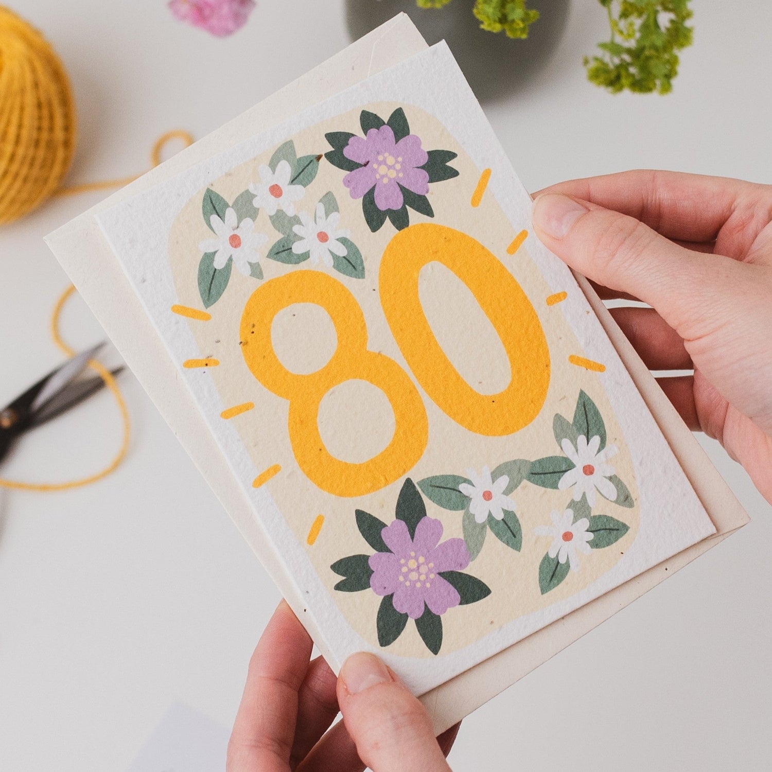 Plantable 80th Birthday Card