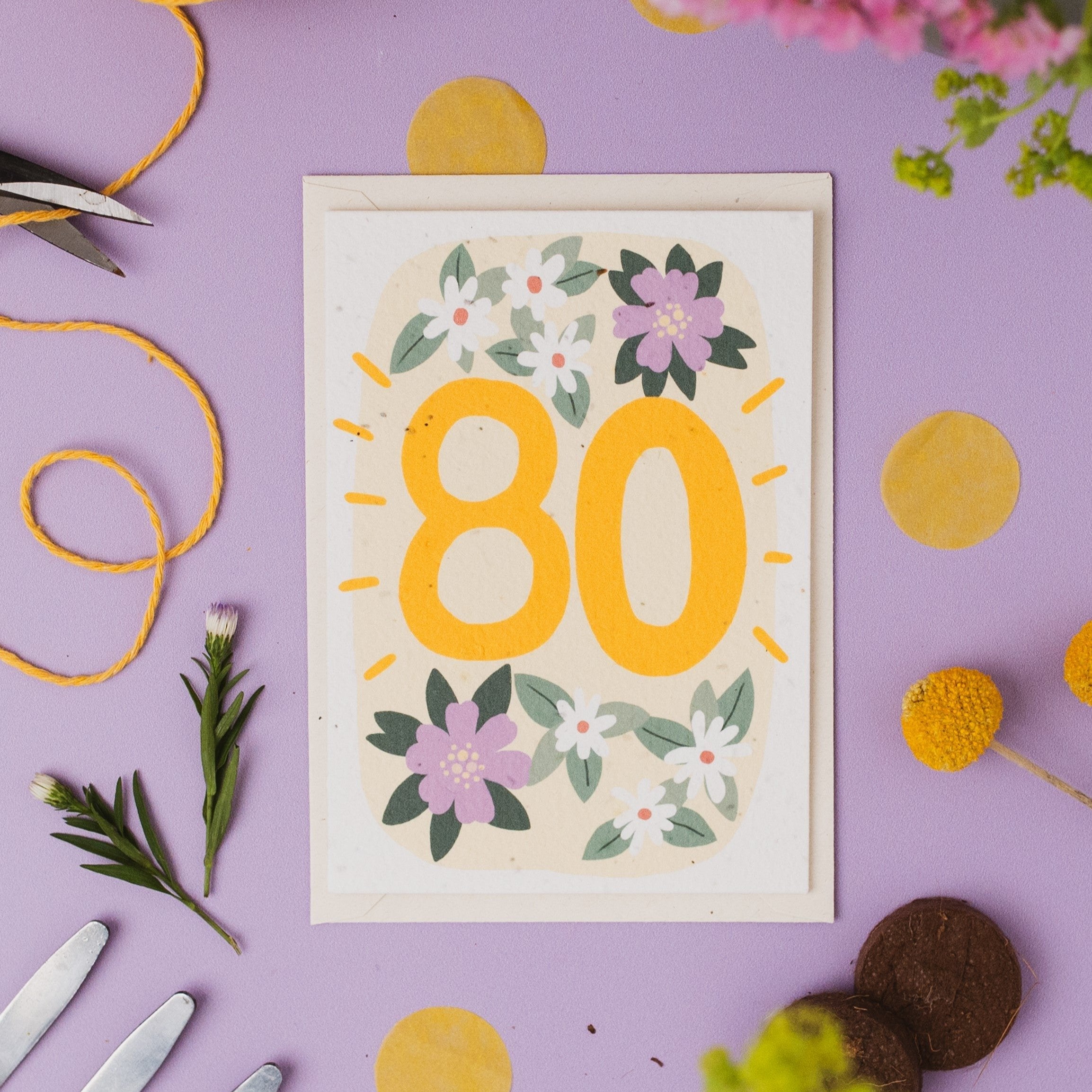 Plantable 80th Birthday Card