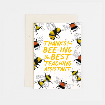 Ruby &amp; Bo Thank you for Being The Best Teaching Assistant Plantable Card