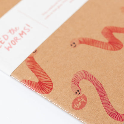 Feed the Worms 100% Compostable Notebook Stitching