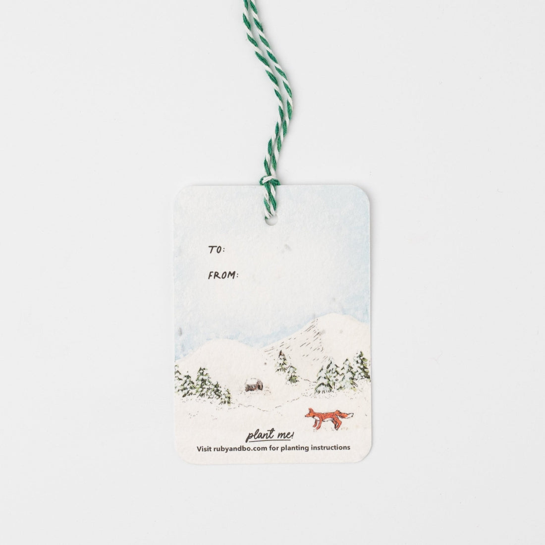 Winter Fox Plantable Gift Tags, Set of 5