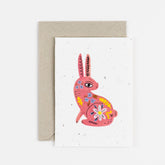 Pink Bunny Plantable Notecard