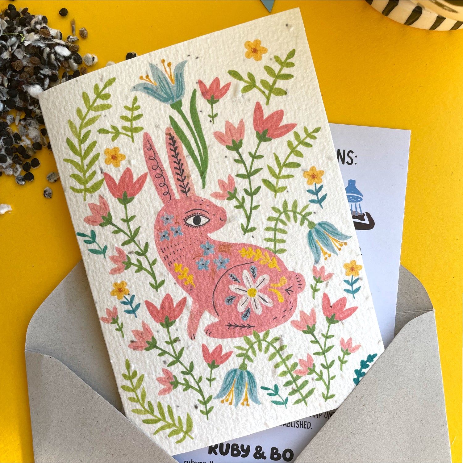 Happy Hare Plantable Card