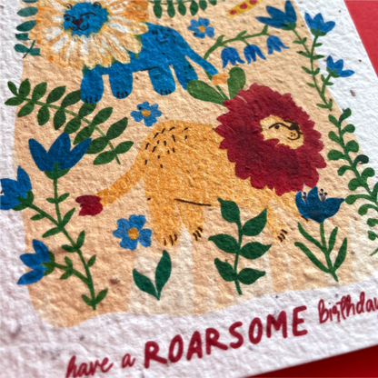 Roarsome Birthday Plantable Card