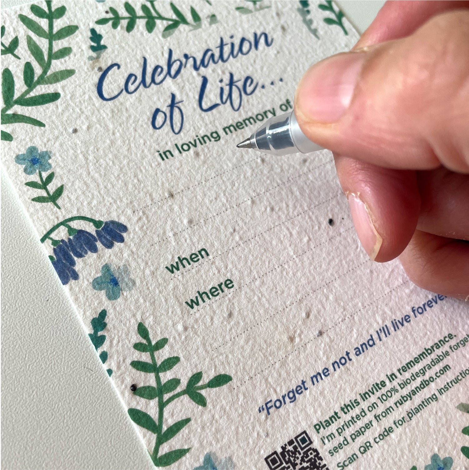 Celebration of Life Plantable Invitation Set