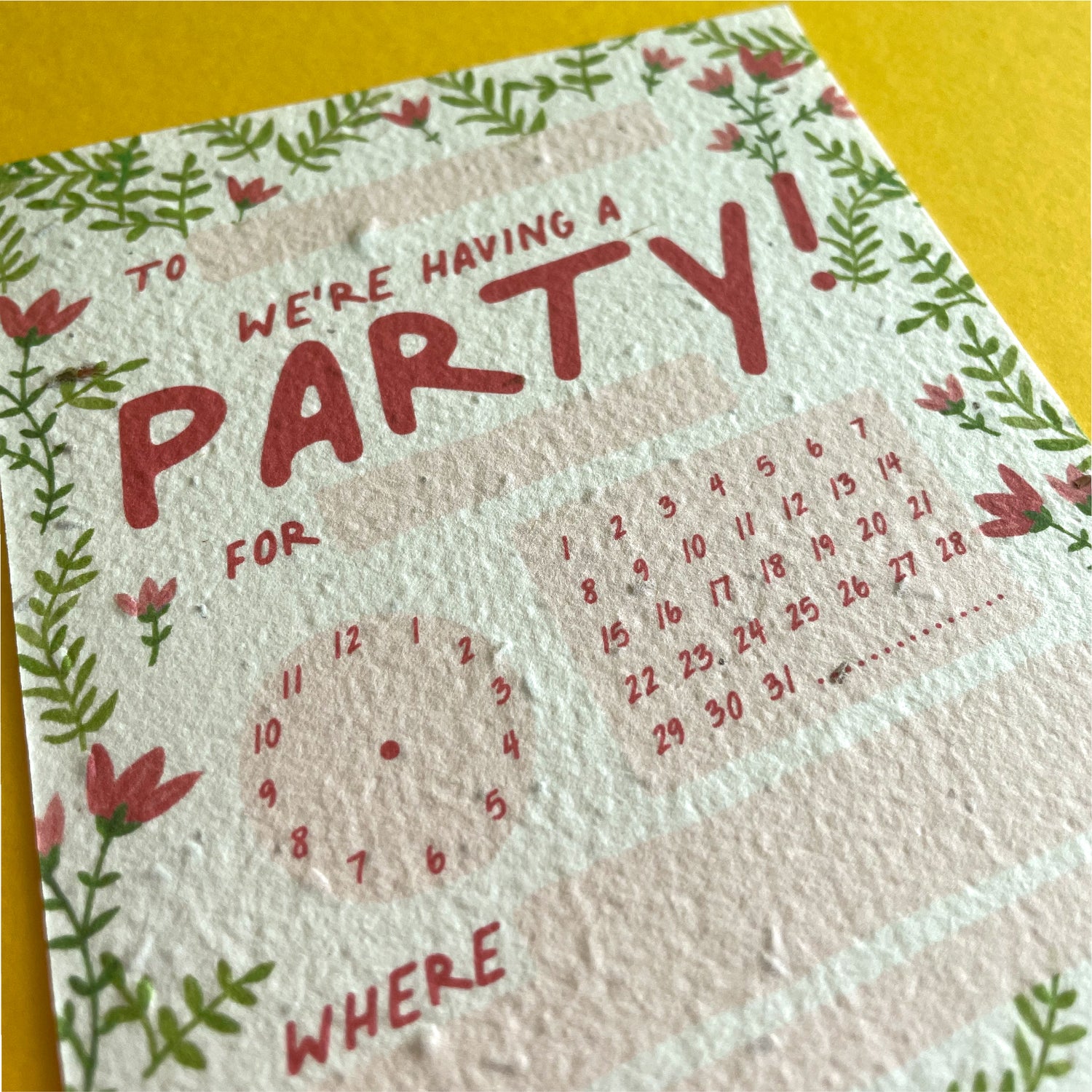 Summer Garden Plant-a-Party Invitation Set