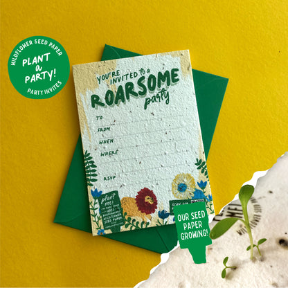 Roarsome Plant-a-Party Invitation Set