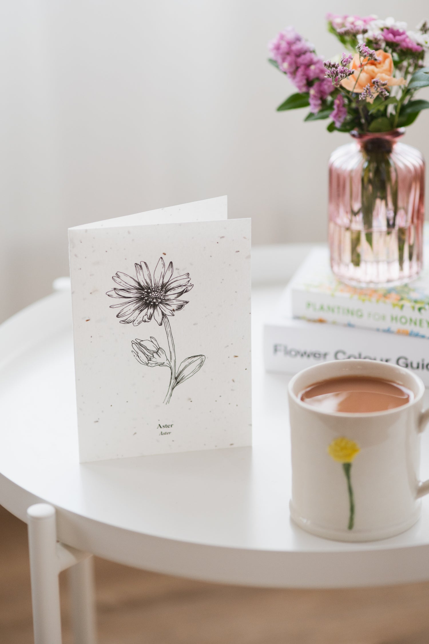 Aster September Birth Flower Plantable Card - Symbolising &