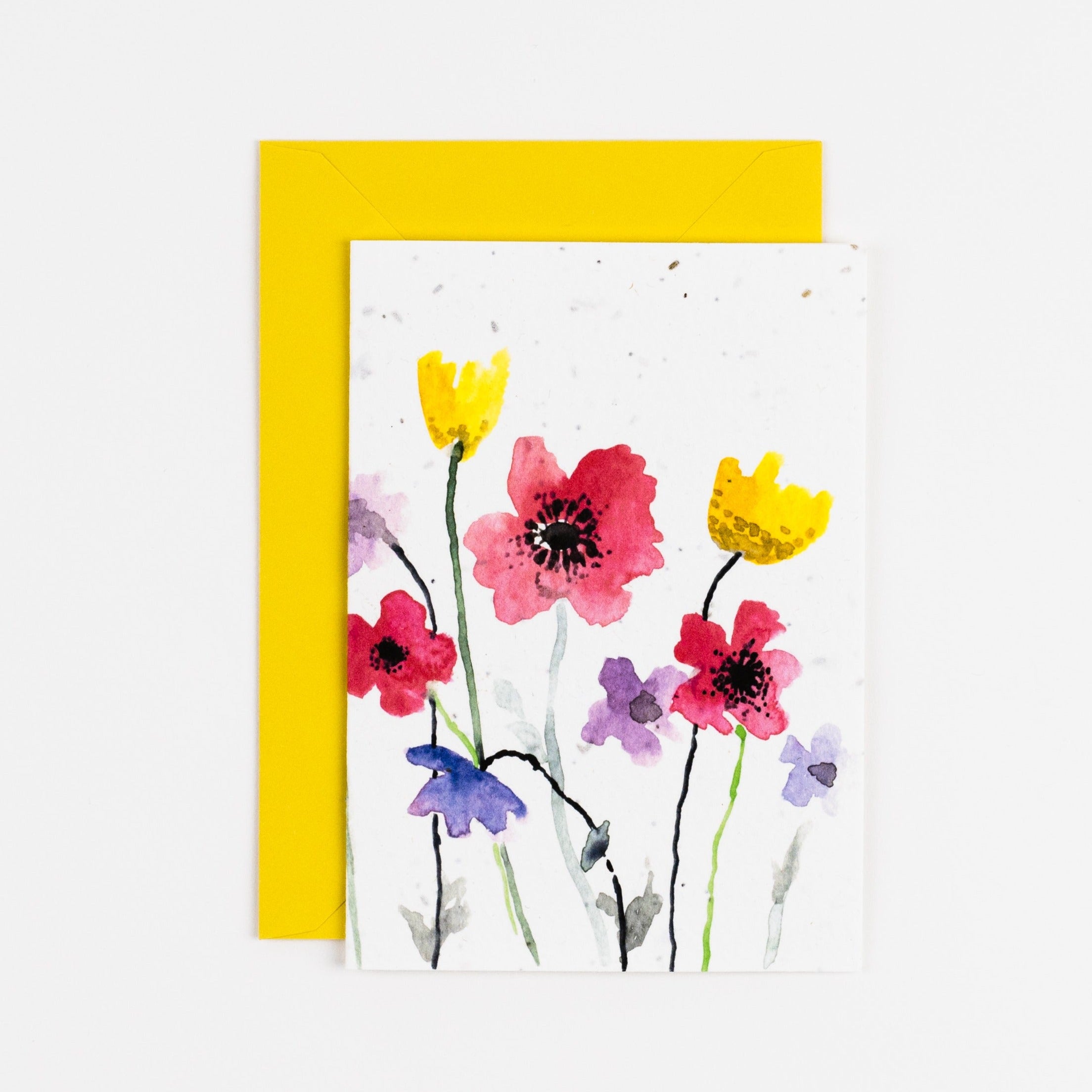 poppy meadow plantable card
