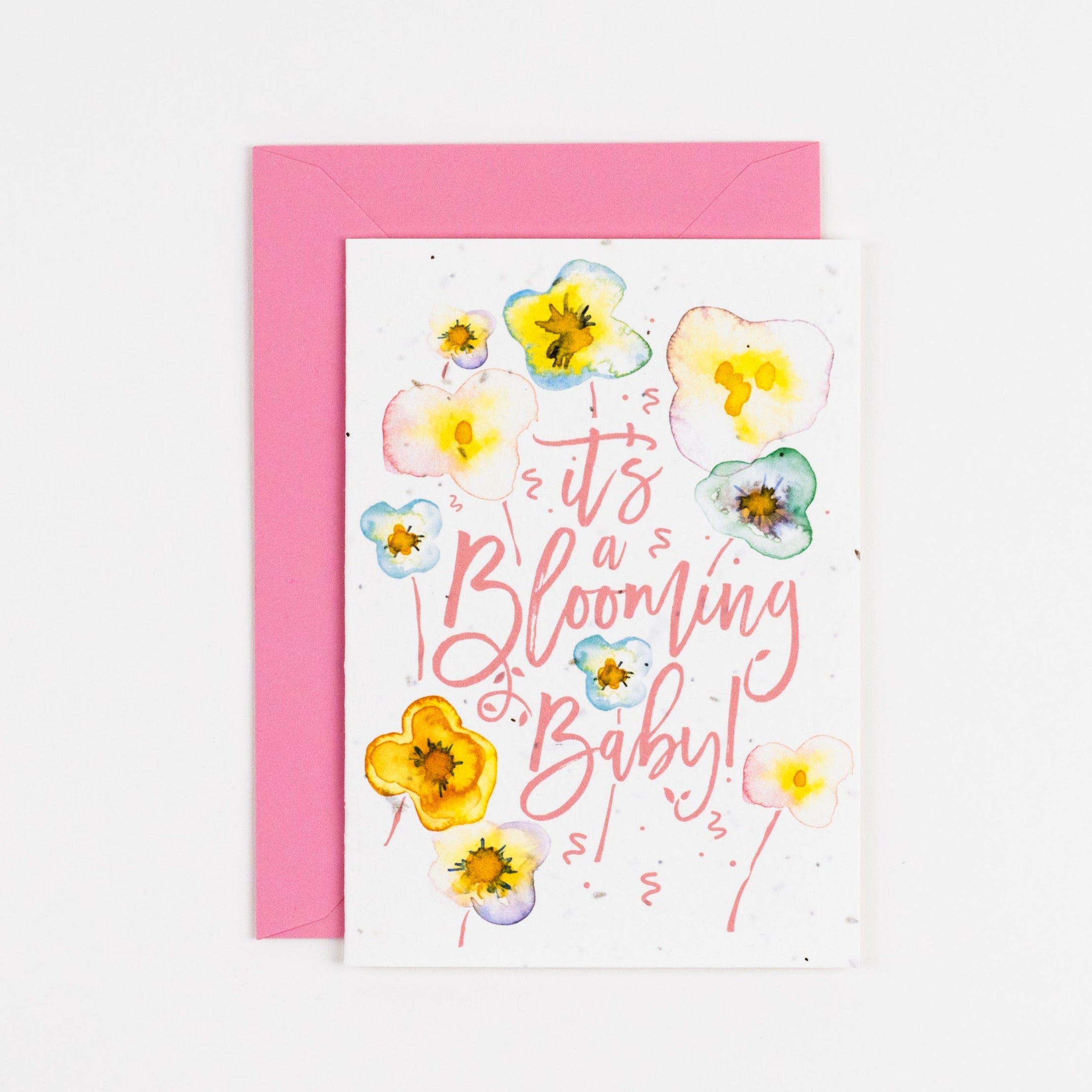 Its a blooming baby girl plantable new baby card