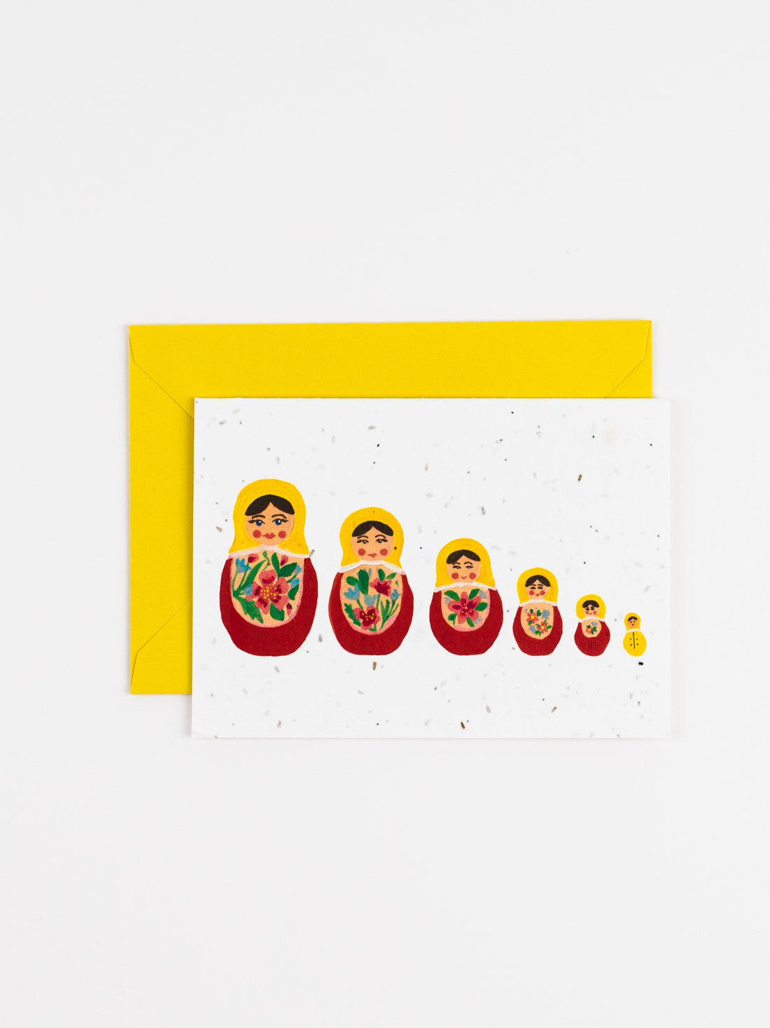 A growing family plantable new baby card on white background