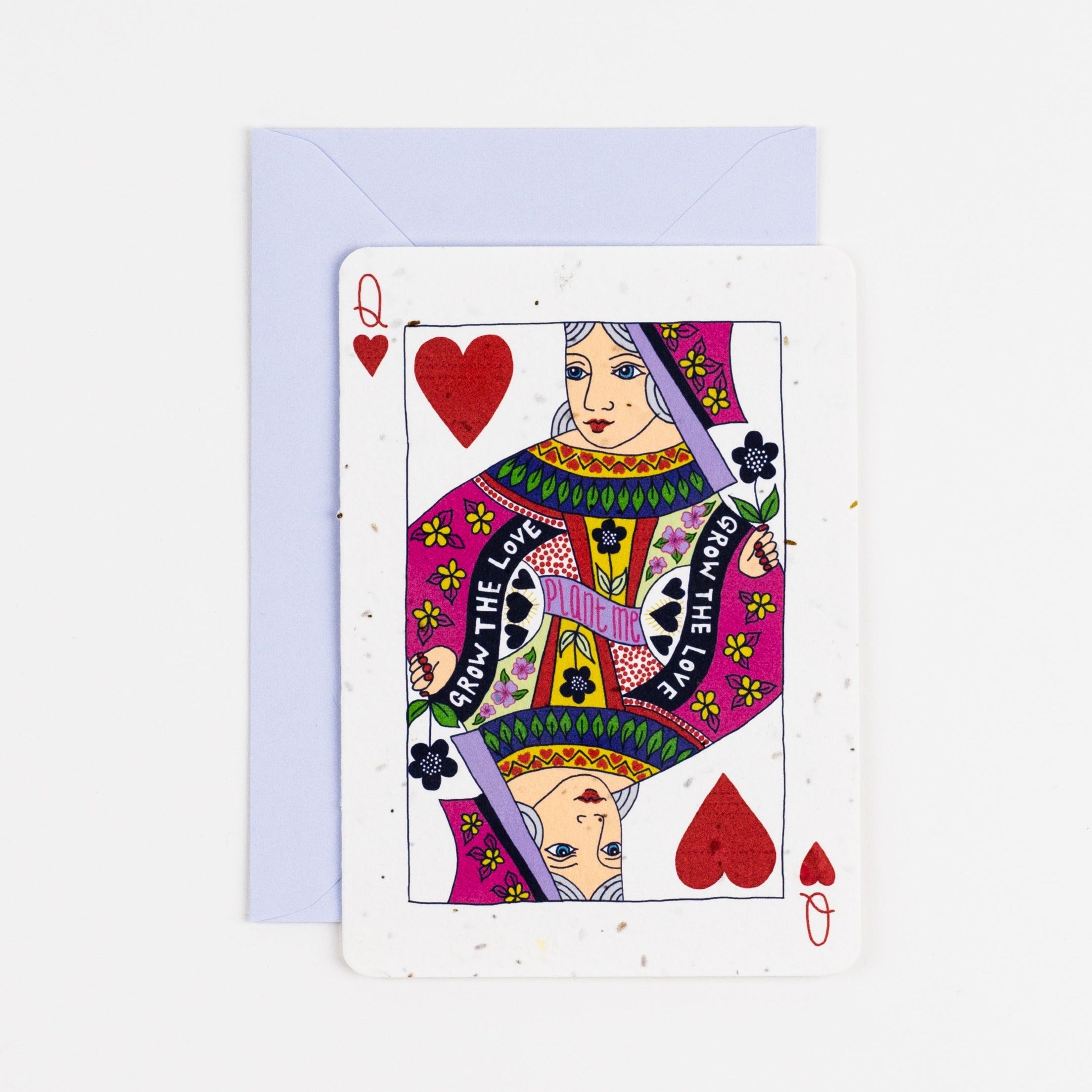 Queen of Hearts Plantable Card, White Queen