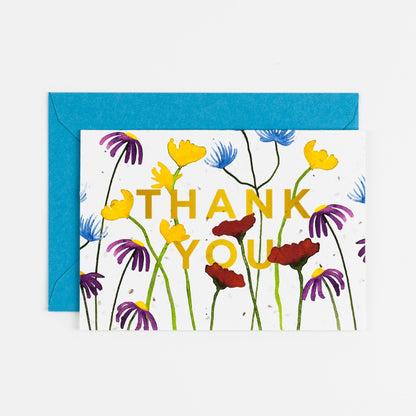 Floral Thank you plantable card