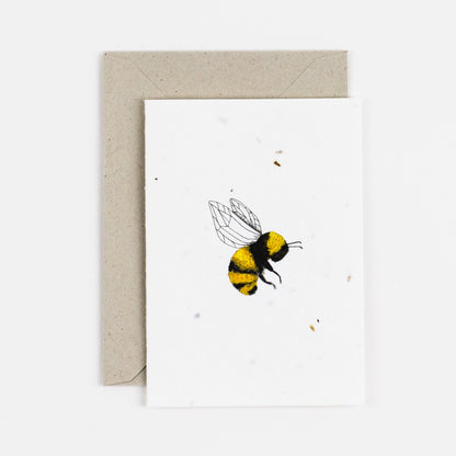 flying bumblebee plantable notelet