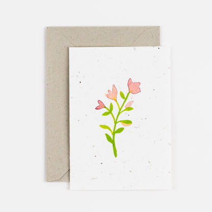 pink primrose plantable notecard