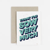thank you so very much plantable notecard in blue