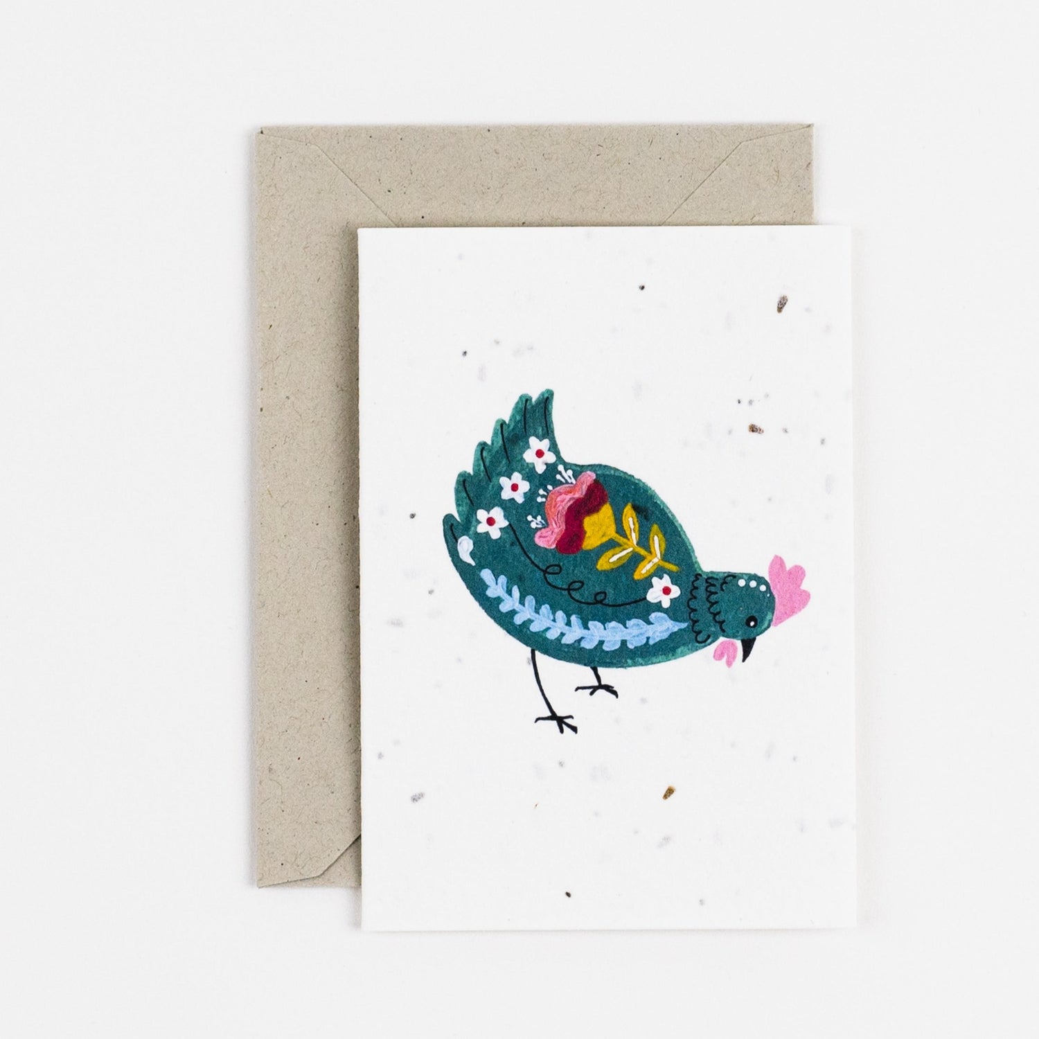 pecking chicken plantable notelet